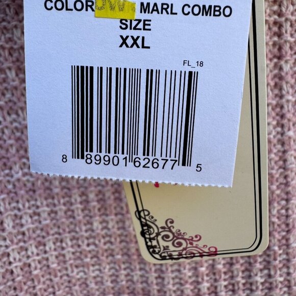 Its Our Time Womens Pink Cowl Neck Waffle Knit Long Sleeve Tunic Sweater New XXL - Picture 6 of 10